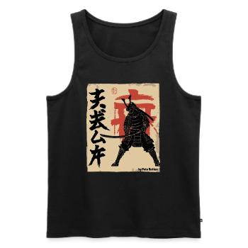 Japon Samouraï rétro vintage japonais - Débardeur bio Premium Homme - noir - Devant - Michal (187cm)