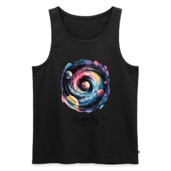 Galaktische Träume Groß Denken - Männer Premium Bio Tank Top - Schwarz - Vorne - Michal (187cm)