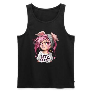 Self-confident and strong, cool pig girl - Men's Premium Organic Tank Top - black - Front - Michal (187cm)