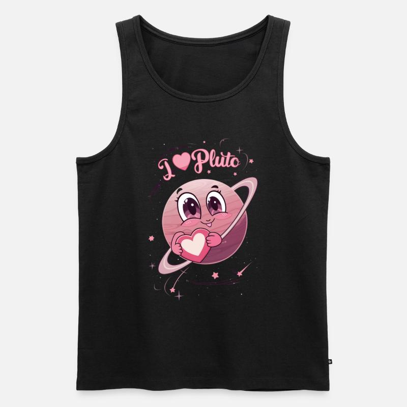 Ich Liebe Den Zwergplaneten Pluto - Männer Premium Bio Tank Top - Schwarz
