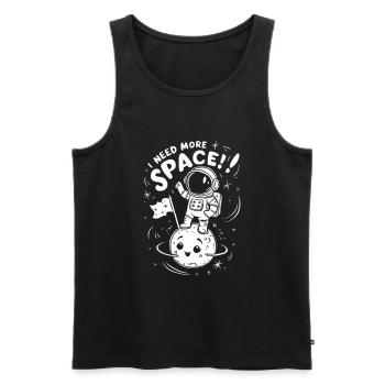 Need More Space Funny Astronaut - Men's Premium Organic Tank Top - black - Front - AI Model Male 178 light (178cm)