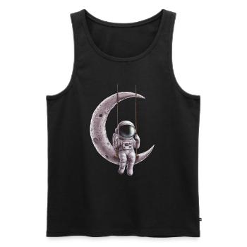 Astronaute sur l’aventure spatiale Moon Swing - Débardeur bio Premium Homme - noir - Devant - Michal (187cm)
