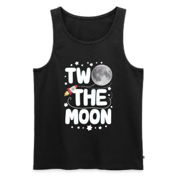 Zum 2. Geburtstag Ab Ins All – Zwei Zum Mond - Männer Premium Bio Tank Top - Schwarz - Vorne - Michal (187cm)