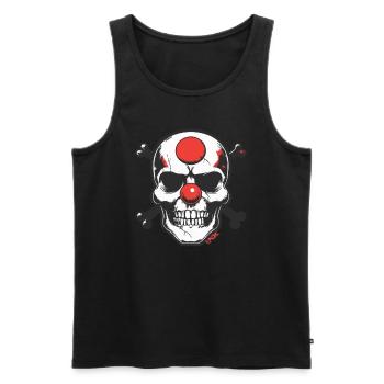 Nez de clown rouge, crâne et os - Débardeur bio Premium Homme - noir - Devant - AI Model Male 178 light (178cm)