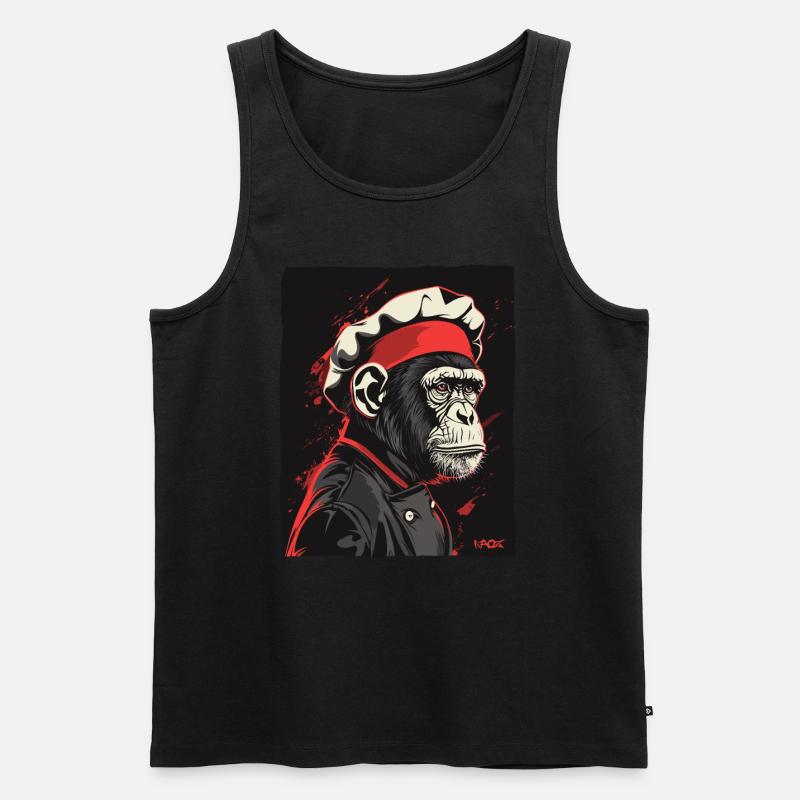 Affe-Küchenchef und Affen-Koch - Männer Premium Bio Tank Top - Schwarz