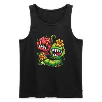 Fleurs de monstre drôle - Débardeur bio Premium Homme - noir - Devant - Michal (187cm)