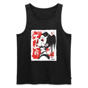 Fille japonaise cool - Débardeur bio Premium Homme - noir - Devant - Michal (187cm)