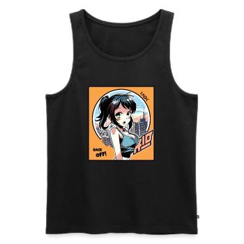 City Girl: Geh weg - Männer Premium Bio Tank Top - Schwarz - Vorne - Michal (187cm)