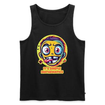 Lustiger Cartoon-Typ: Es ist einfache Mathematik - Männer Premium Bio Tank Top - Schwarz - Vorne - Michal (187cm)