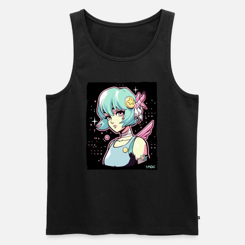 Coole Anime Sci-Fi-Cyborg-Mädchen - Männer Premium Bio Tank Top - Schwarz