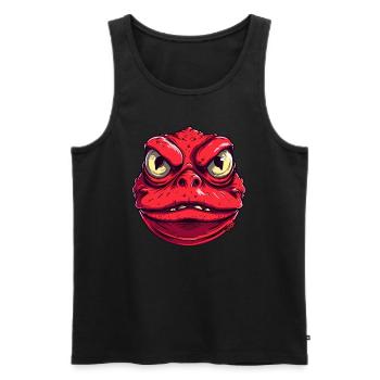Big Fat Red Angry Toad Monster - Men's Premium Organic Tank Top - black - Front - Michal (187cm)