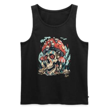 Forest of Horrible Skull Skull Mushrooms - Men's Premium Organic Tank Top - black - Front - Michal (187cm)