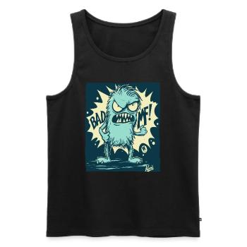 Das böse, wütende, coole und lustige Monster - Männer Premium Bio Tank Top - Schwarz - Vorne - Michal (187cm)