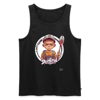 Dorfkind: City Style mit Land Charme - Männer Premium Bio Tank Top - Schwarz - Vorne - AI Model Male 178 light (178cm)