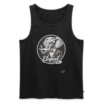 The Eleg Elephant: The Elegant Elephant - Men's Premium Organic Tank Top - black - Front - AI Model Male 178 light (178cm)