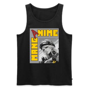 Manga Anime Motor-Rennfahrer-Mädchen - Männer Premium Bio Tank Top - Schwarz - Vorne - Michal (187cm)
