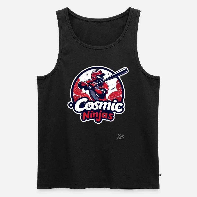 Kosmische Ninja Baseball-Crew - Männer Premium Bio Tank Top - Schwarz