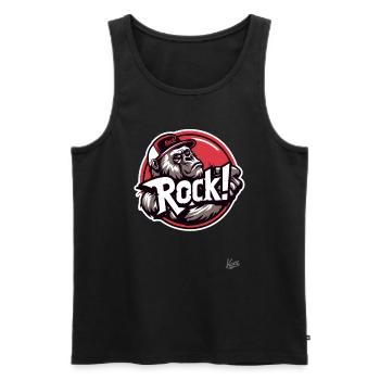 Rock, rocker, gorilla rocks, - Débardeur bio Premium Homme - noir - Devant - Michal (187cm)