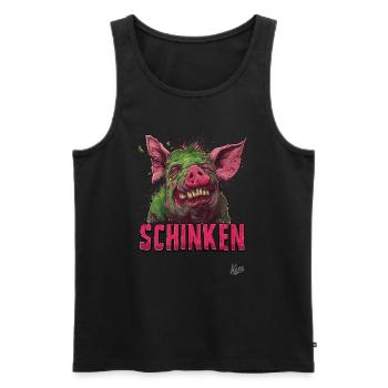 Jambon Zombie Cochon - Débardeur bio Premium Homme - noir - Devant - Michal (187cm)