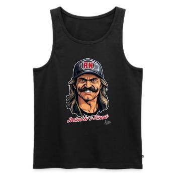 Trucker Bauer : mulet et moustache, le meilleur - Débardeur bio Premium Homme - noir - Devant - Michal (187cm)