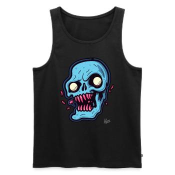 abstrakter blauer Totenkopf - Männer Premium Bio Tank Top - Schwarz - Vorne - AI Model Male 178 light (178cm)