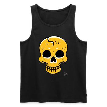 cool yellow skull - Men's Premium Organic Tank Top - black - Front - AI Model Male 178 light (178cm)