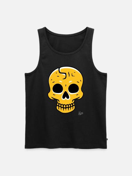 cool yellow skull - Men's Premium Organic Tank Top - black