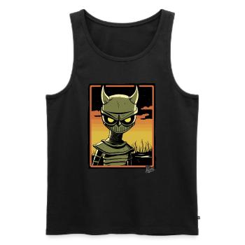 Asian Horror of the Rice Field Devil - Men's Premium Organic Tank Top - black - Front - Michal (187cm)