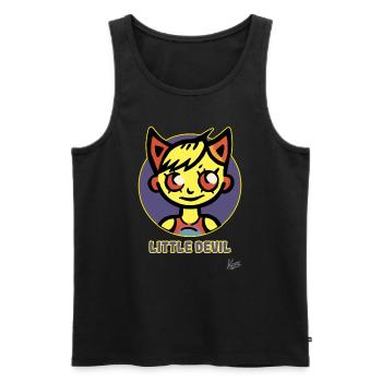 Kleiner Teufel oder kleine Teufelin - Männer Premium Bio Tank Top - Schwarz - Vorne - AI Model Male 178 light (178cm)