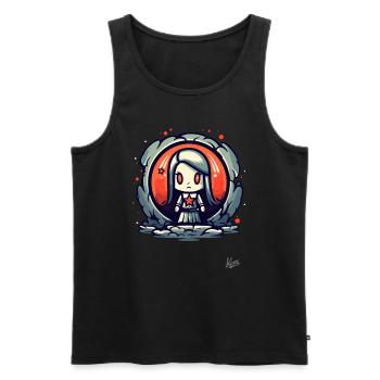Cute and Cool Cartoon Girl: More Than Cute - Men's Premium Organic Tank Top - black - Front - Michal (187cm)