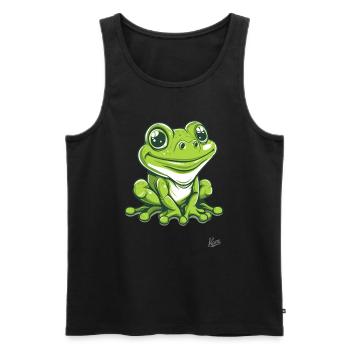 Süßer Glücklicher Frosch - Männer Premium Bio Tank Top - Schwarz - Vorne - AI Model Male 178 light (178cm)