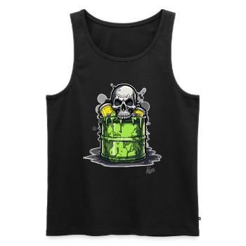 Tonne mit Giftmüll mit Totenkopf - Männer Premium Bio Tank Top - Schwarz - Vorne - AI Model Male 178 light (178cm)