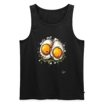 Spiegeleier, 2 mal gekochtes ekelhaftes Ei - Männer Premium Bio Tank Top - Schwarz - Vorne - Michal (187cm)