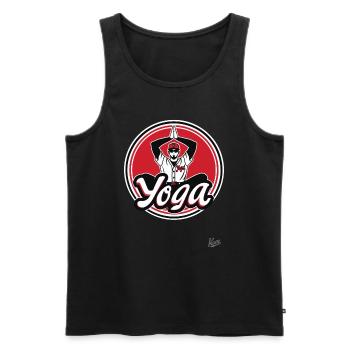 Retro Vintage Baseball Yogi Yoga - Männer Premium Bio Tank Top - Schwarz - Vorne - Michal (187cm)