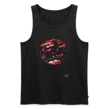 Vintage-Schild für Verlierer und Trottel - Männer Premium Bio Tank Top - Schwarz - Vorne - AI Model Male 178 light (178cm)