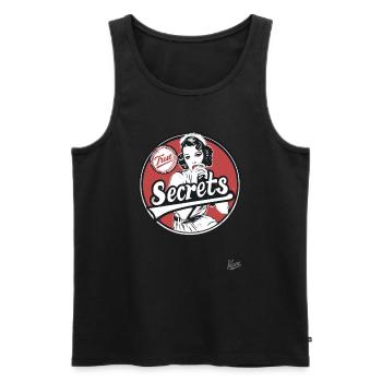 Retro Vintage: Woman with True Secrets - Men's Premium Organic Tank Top - black - Front - Michal (187cm)