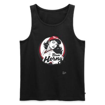 Team Horny baseball player - Men's Premium Organic Tank Top - black - Front - Michal (187cm)