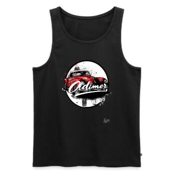 This car is a classic car - Men's Premium Organic Tank Top - black - Front - AI Model Male 178 light (178cm)