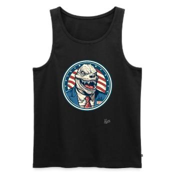Ein patriotisches weißer Kragen Monster - Männer Premium Bio Tank Top - Schwarz - Vorne - AI Model Male 178 light (178cm)