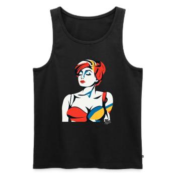 Abstract Art Portrait of a Woman - Men's Premium Organic Tank Top - black - Front - AI Model Male 178 light (178cm)