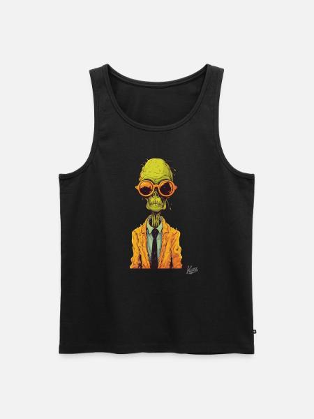 The Alien Zombie Workaholic - Men's Premium Organic Tank Top - black