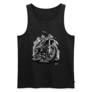 Dirt Bike Motocross: Dust, Sweat and Chain Oil - Men's Premium Organic Tank Top - black - Front - Michal (187cm)