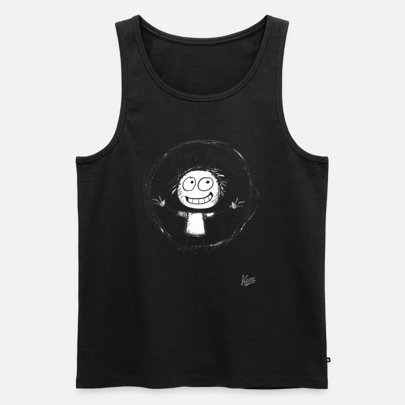 Strichmännchen-Figur: Ich bin frei! - Männer Premium Bio Tank Top - Schwarz