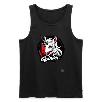 Geilhorn: Dieses Geile Einhorn-Pferd - Männer Premium Bio Tank Top - Schwarz - Vorne - Michal (187cm)