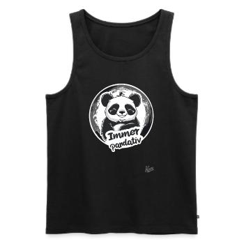 Funny Positive Panda: Always Stay Pandative - Men's Premium Organic Tank Top - black - Front - AI Model Male 178 light (178cm)