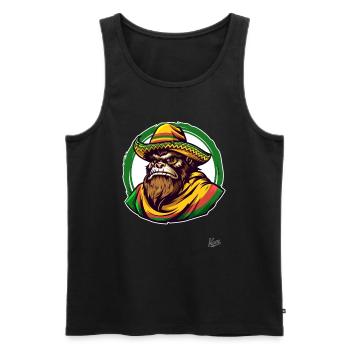 Sasquatch Bigfoot mexicain avec sombrero - Débardeur bio Premium Homme - noir - Devant - Michal (187cm)