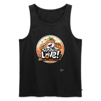 Sushi Love : Roulez avec style ! - Débardeur bio Premium Homme - noir - Devant - AI Model Male 178 light (178cm)