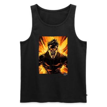 Super Anger Hero: The Heroic Outbreak - Men's Premium Organic Tank Top - black - Front - AI Model Male 178 light (178cm)