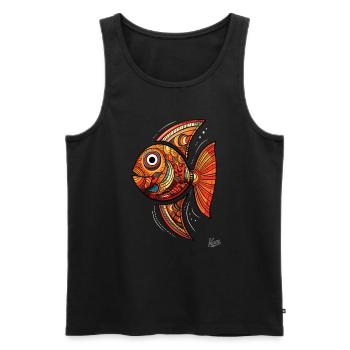 Big, cool, funny coral fish - Men's Premium Organic Tank Top - black - Front - Michal (187cm)