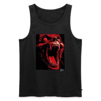 Pure Horror und Angst: Vampir Monster - Männer Premium Bio Tank Top - Schwarz - Vorne - Michal (187cm)